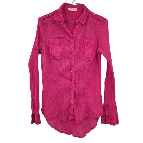 EDME & ESYLLTE Pink Long Sleeve Button Down Shirt - Size 2 - Picture 1 of 4